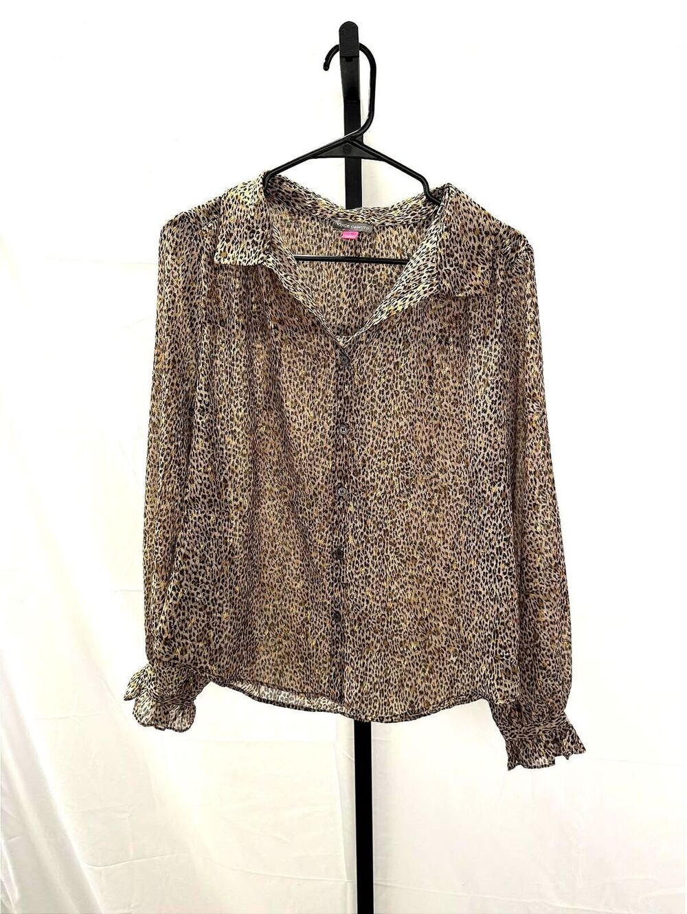 NWT Small Vince Camuto Women's Sheer Leopard Print Blouse